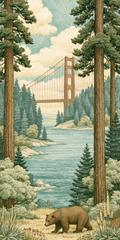 Redwoods and the Golden Gate — She's Choosing California upcycled paperboard earrings