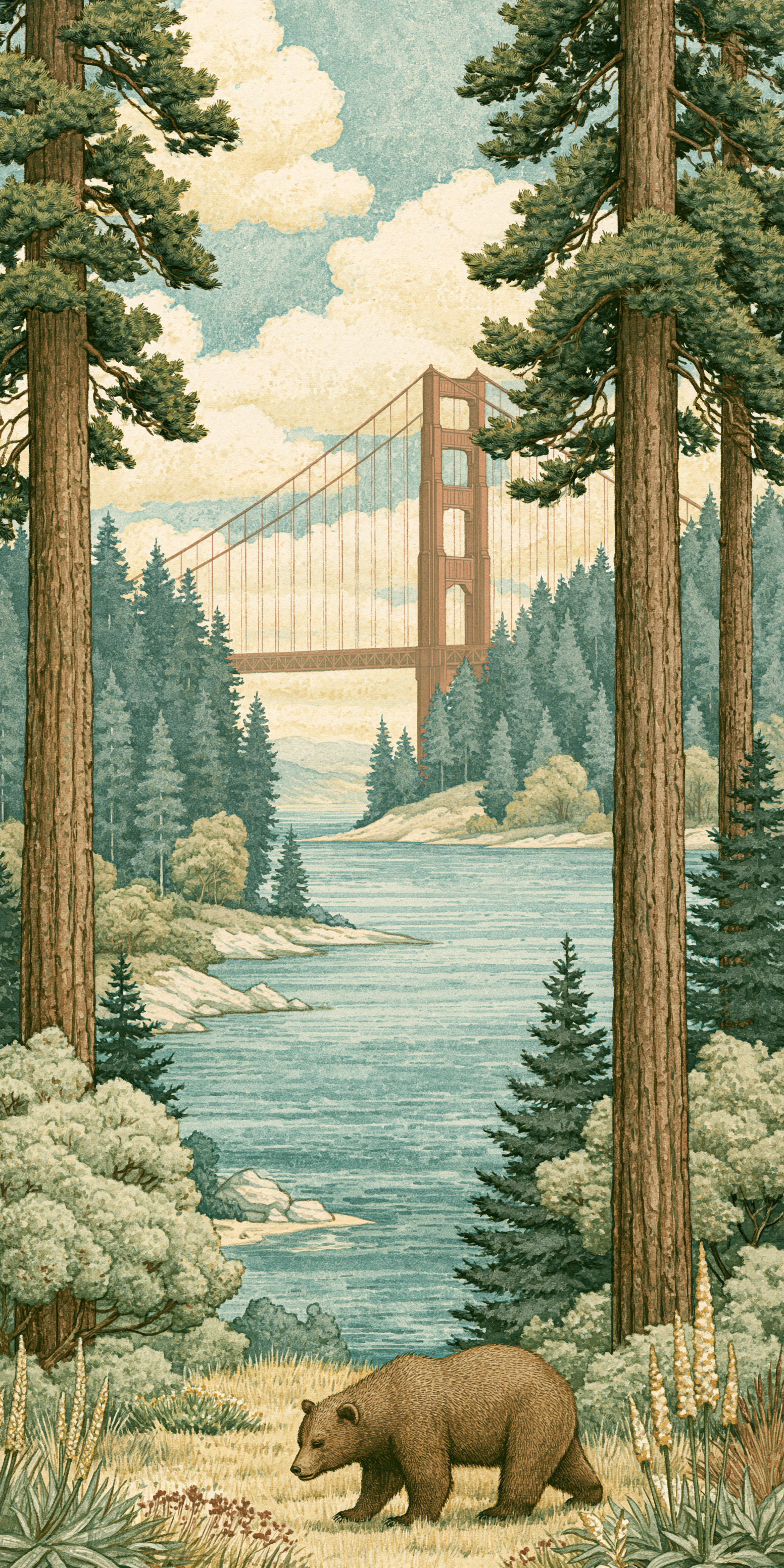 Redwoods and the Golden Gate — She's Choosing California upcycled paperboard earrings