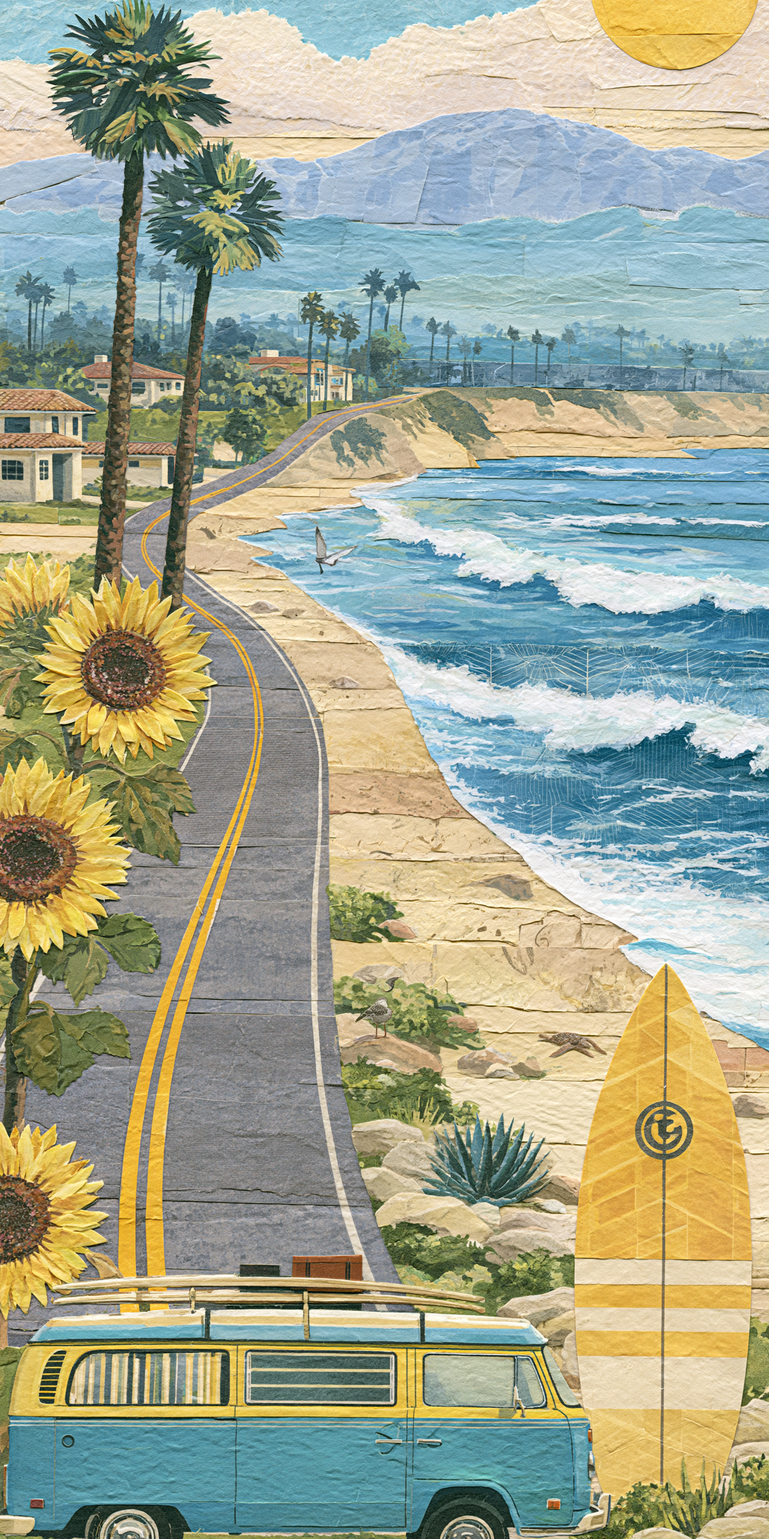 PCH Sunflowers — She's Choosing California upcycled paperboard earrings