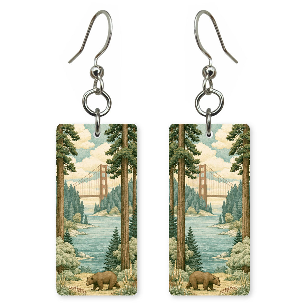 She's Choosing California | Eco Earrings | Redwoods & the Golden Gate | SC5P