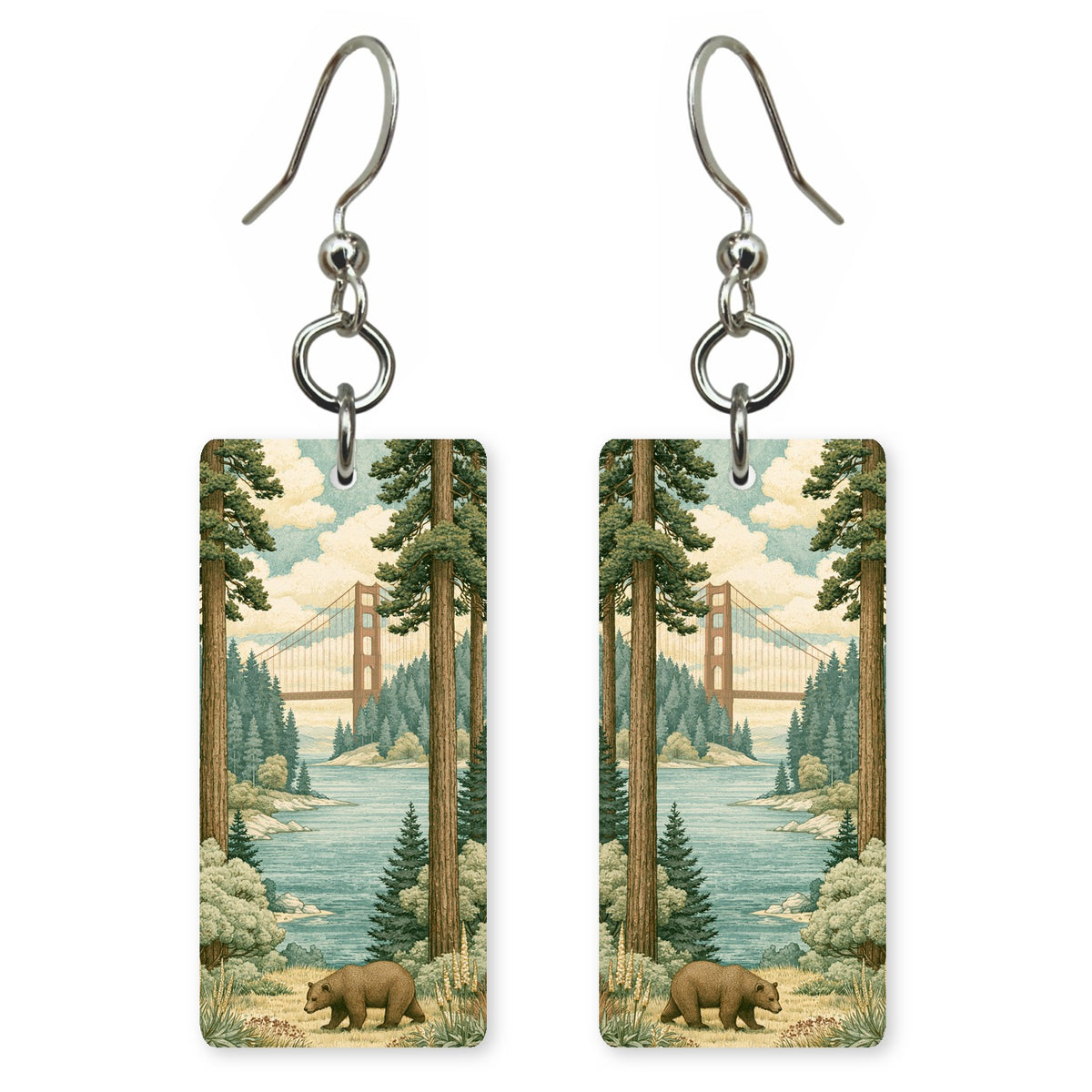 She's Choosing California | Eco Earrings | Redwoods & the Golden Gate | SC5P