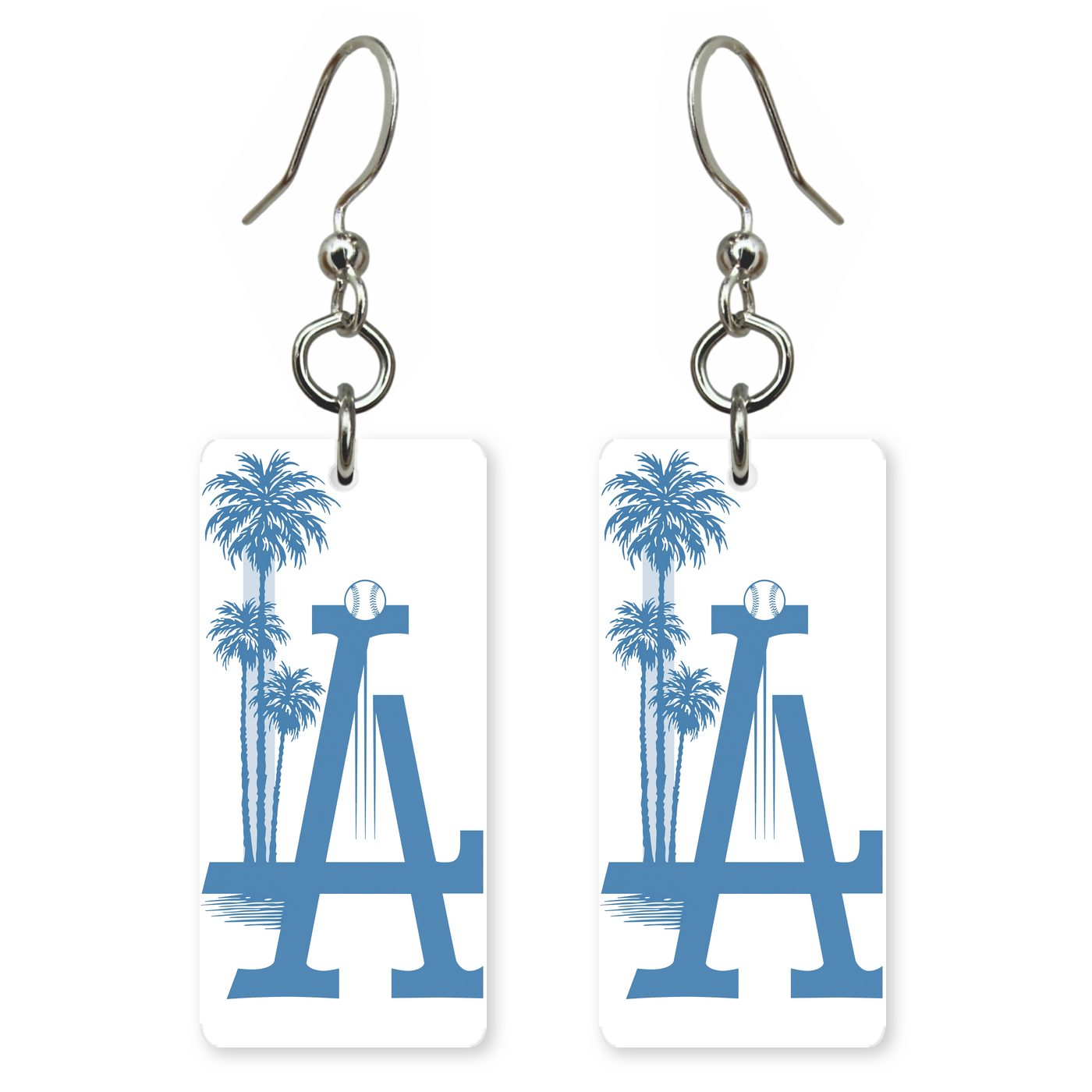 LA Palms Blue — She's Choosing earrings, shown as a pair