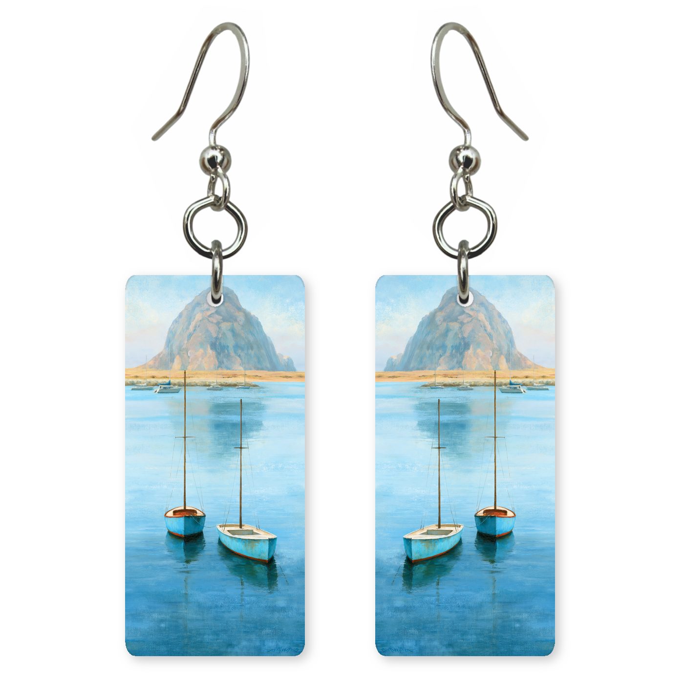Morro Bay Boats — She's Choosing earrings, shown as a pair