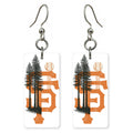 SF Sequoia Letters — She's Choosing earrings, shown as a pair