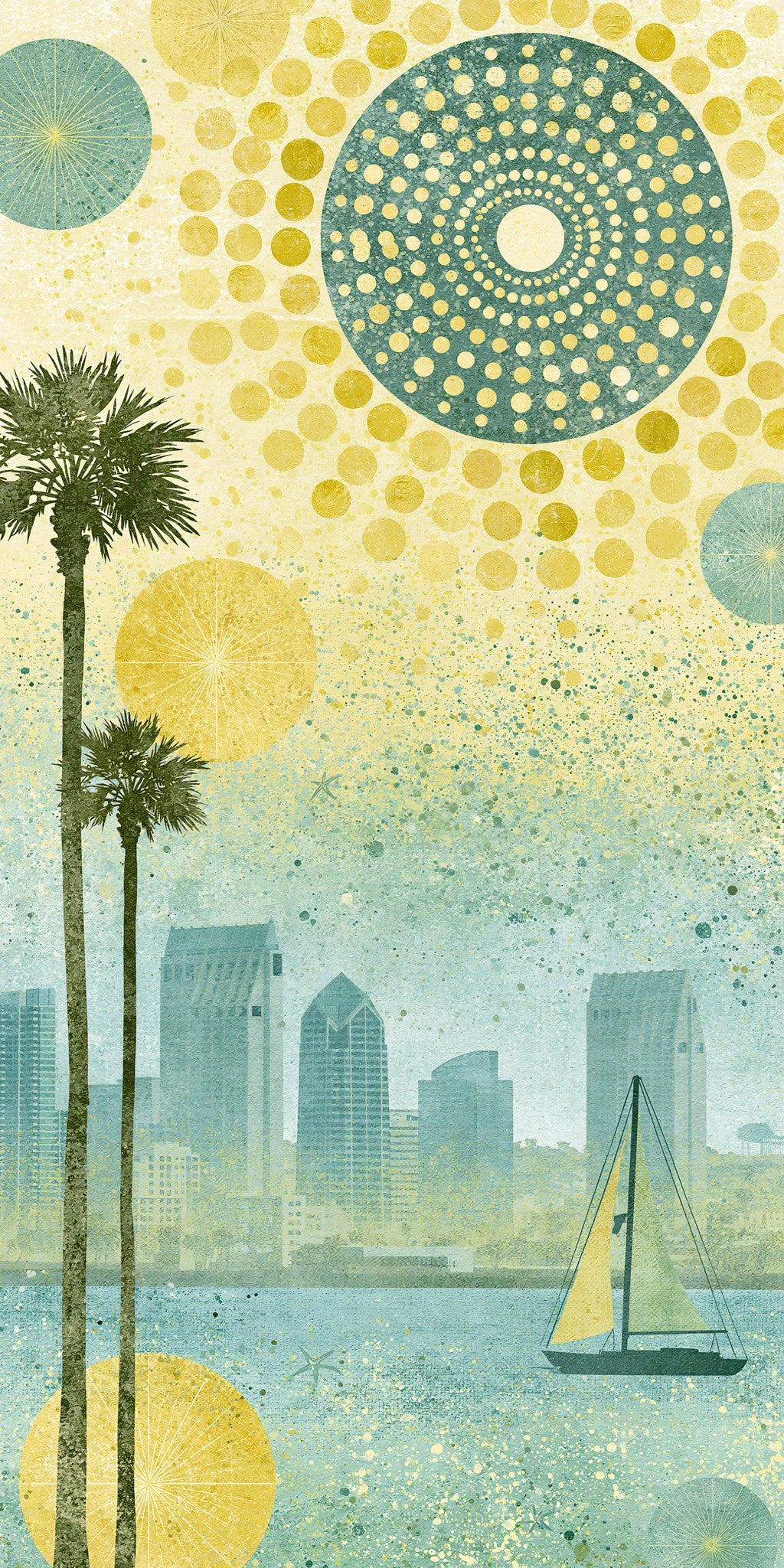 LA Skyline Sun — full design art
