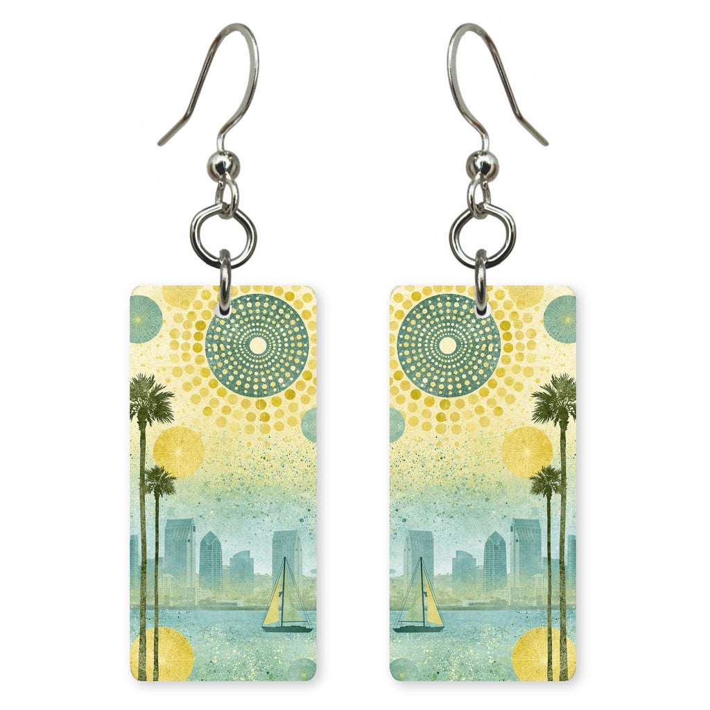 LA Skyline Sun — She's Choosing earrings, shown as a pair