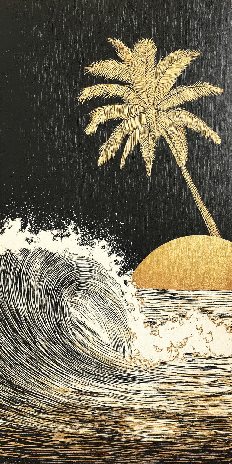 Midnight Wave Palm — full design art