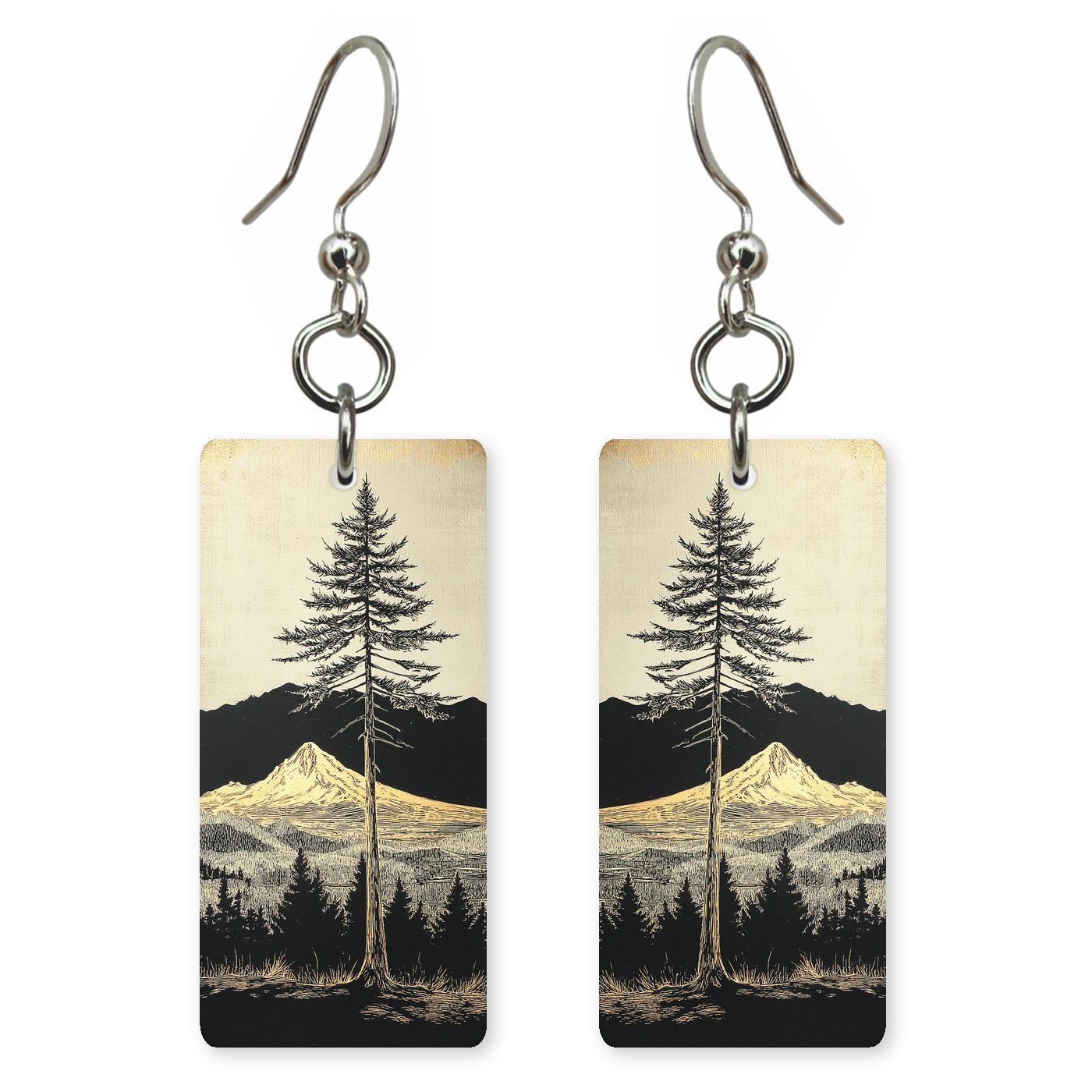 Pine Ridge Engraving — She's Choosing earrings, shown as a pair