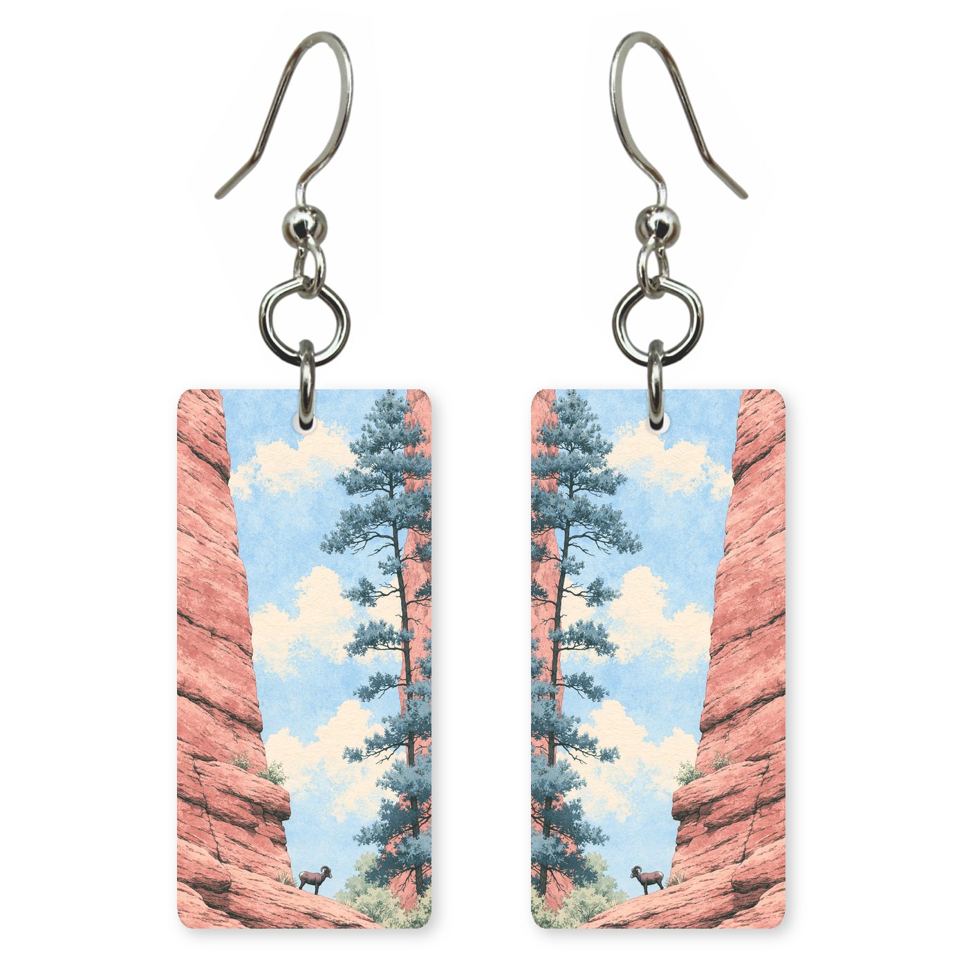 Garden Gods Towering Fins — She's Choosing earrings, shown as a pair