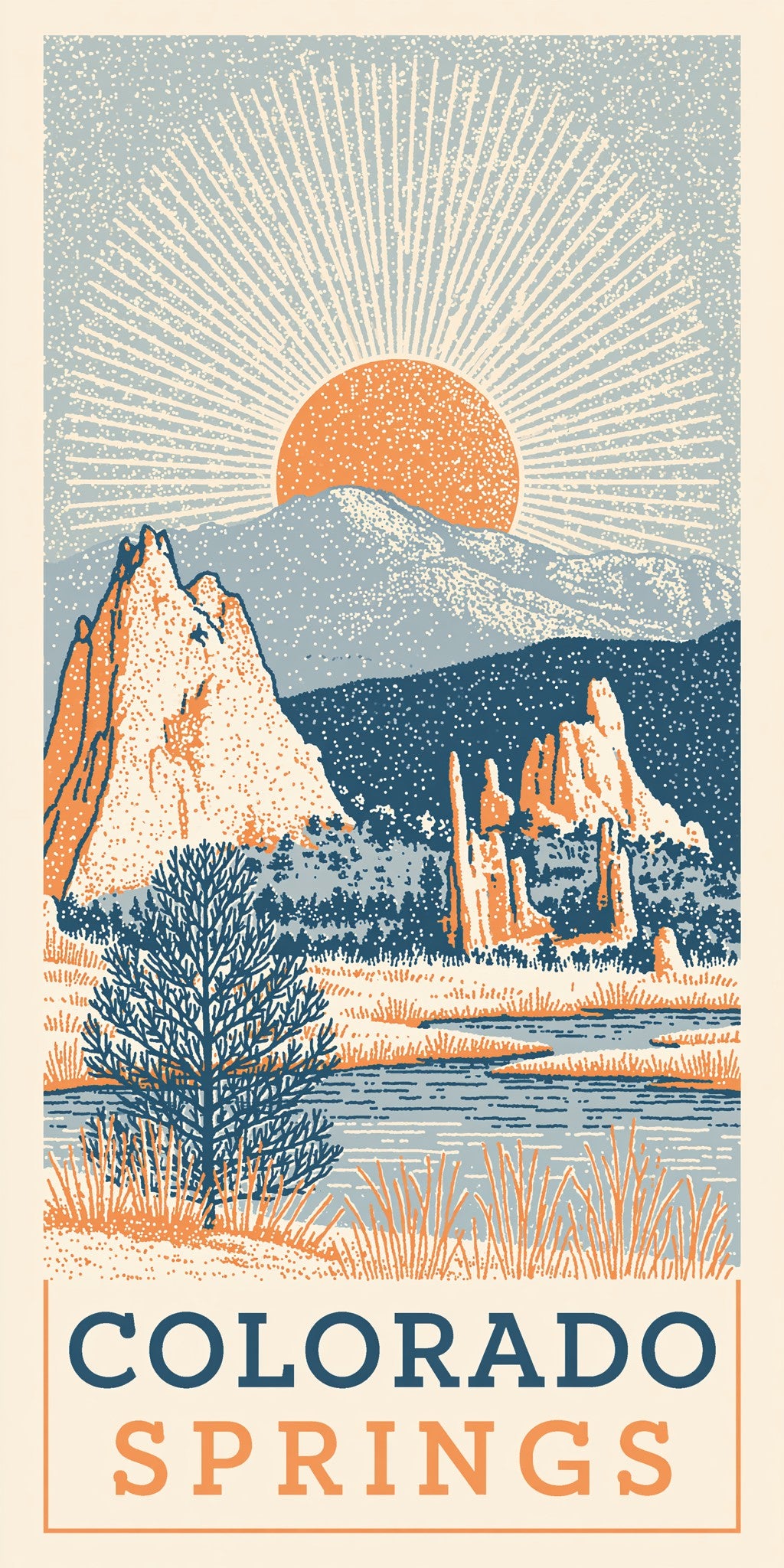 Garden Gods Text Colorado — full design art