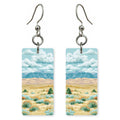 Great Sand Dunes Text — She's Choosing earrings, shown as a pair
