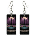 Hanging Lake Text Glenwood — She's Choosing earrings, shown as a pair