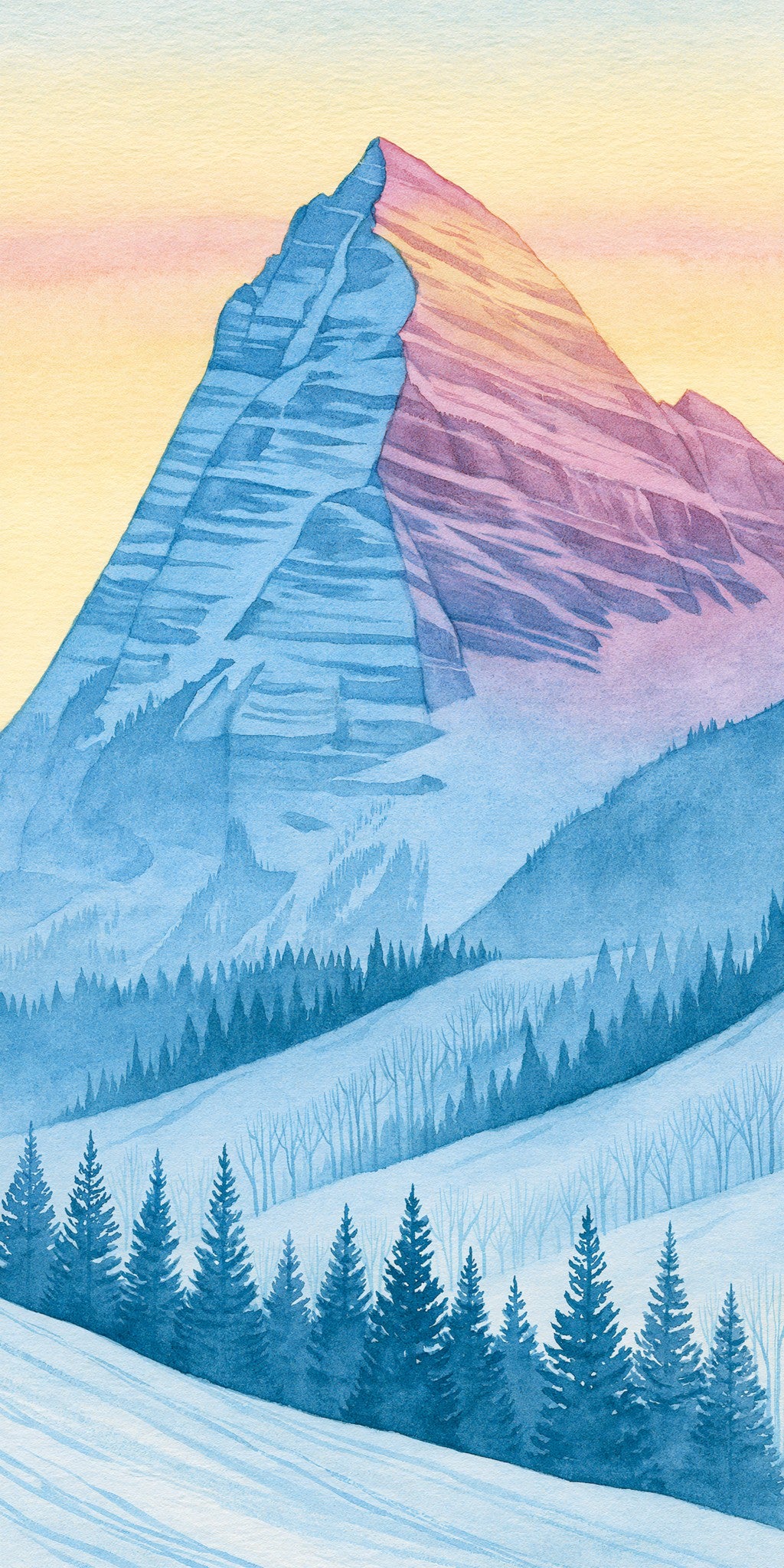 Maroon Bells Sunrise Pink — full design art