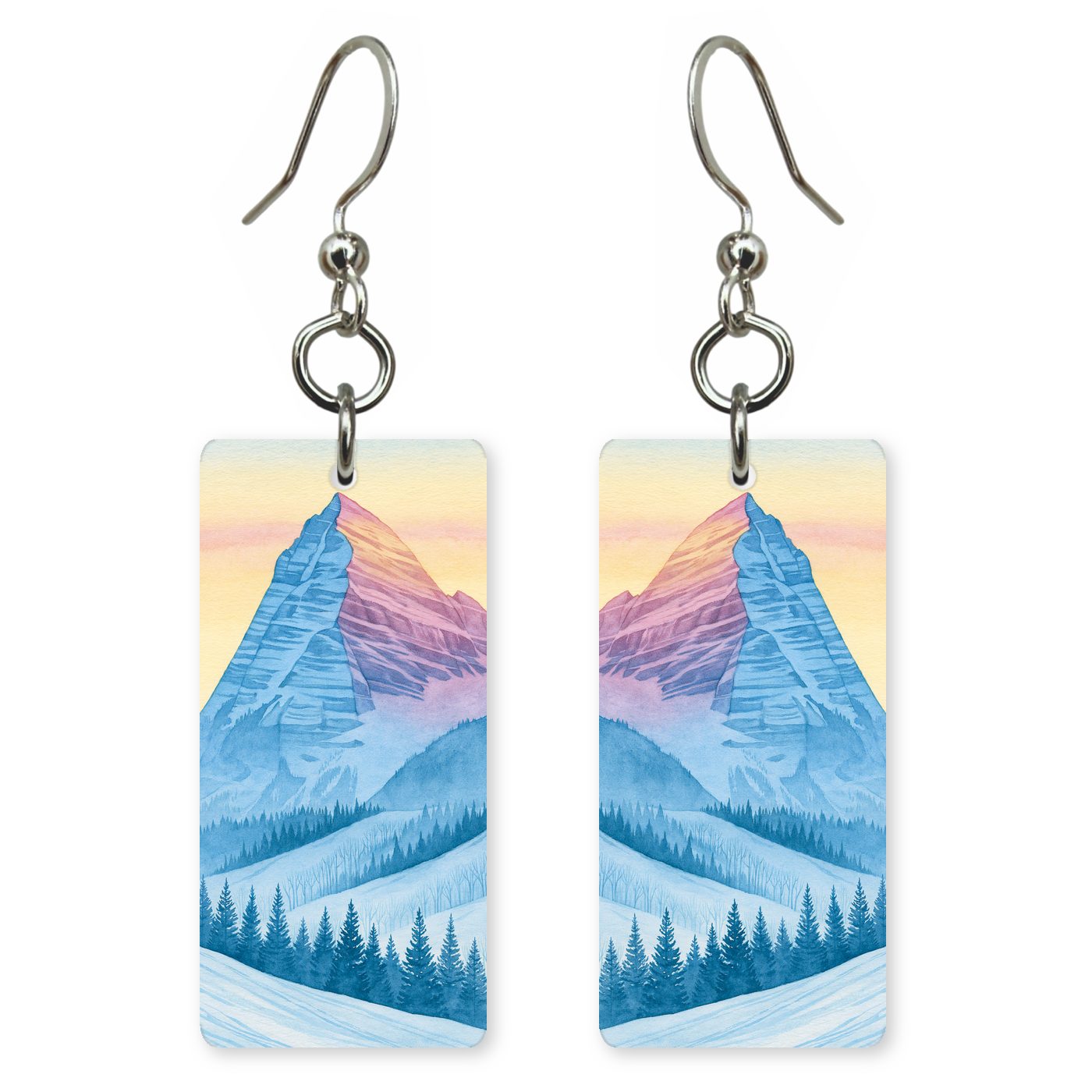 Maroon Bells Sunrise Pink — She's Choosing earrings, shown as a pair