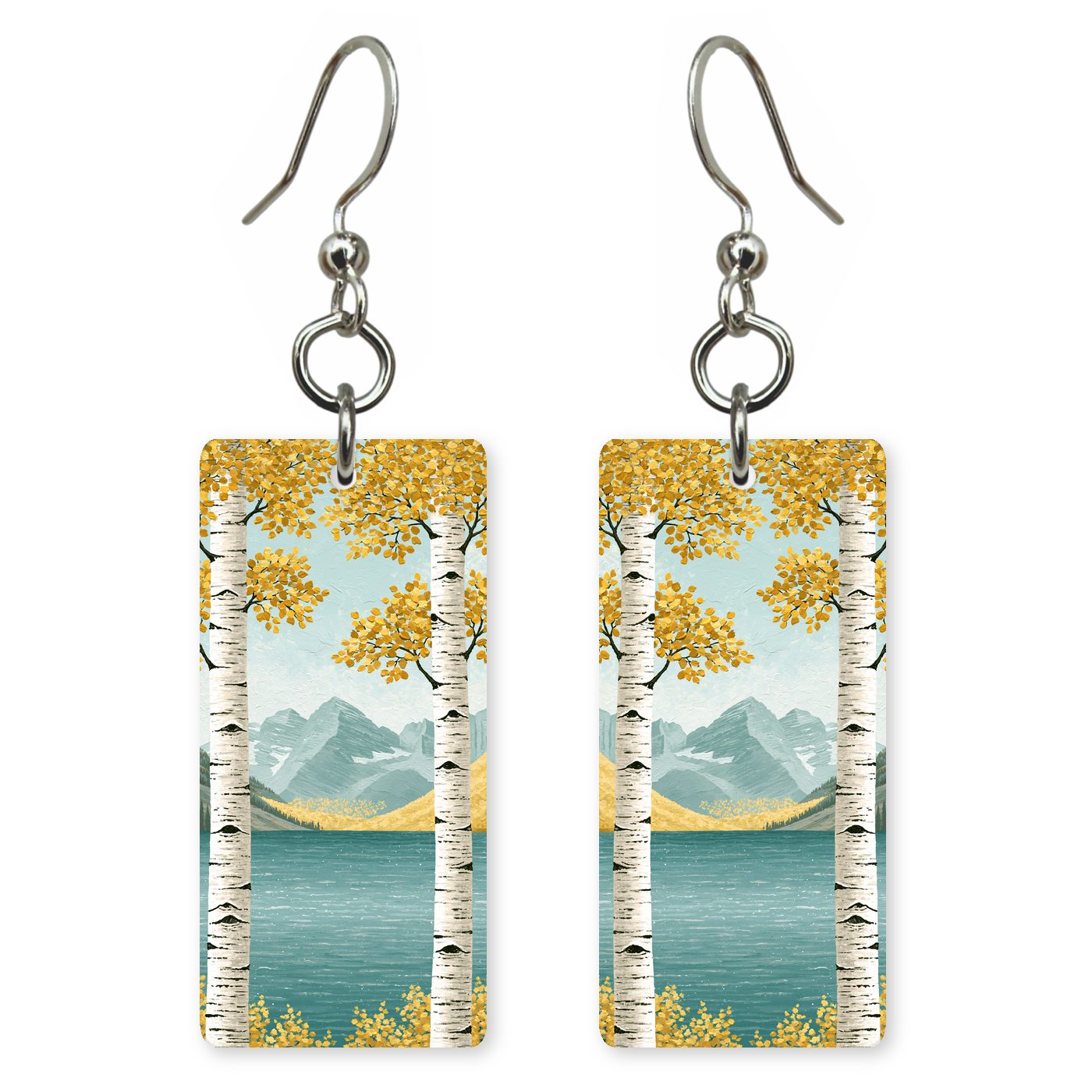 Maroon Bells Framed — She's Choosing earrings, shown as a pair