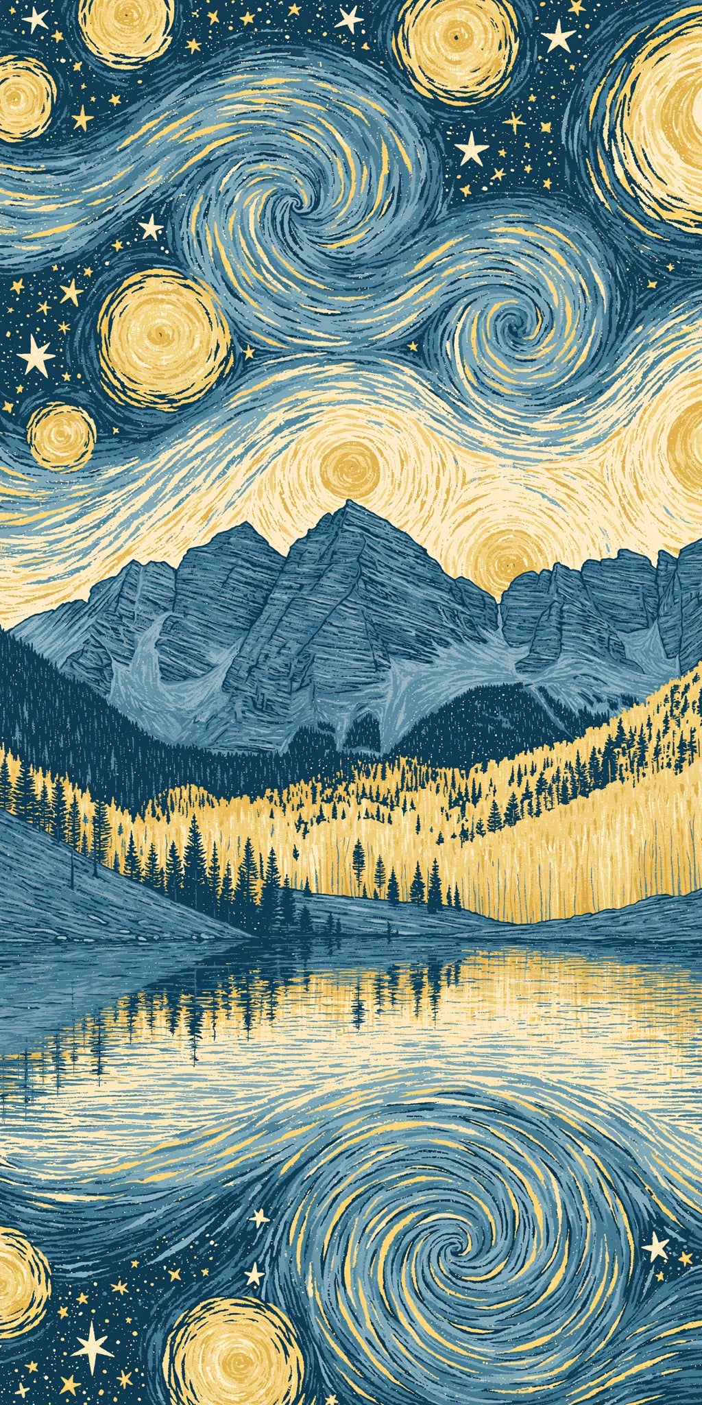 Maroon Bells Star-swirled Night — full design art