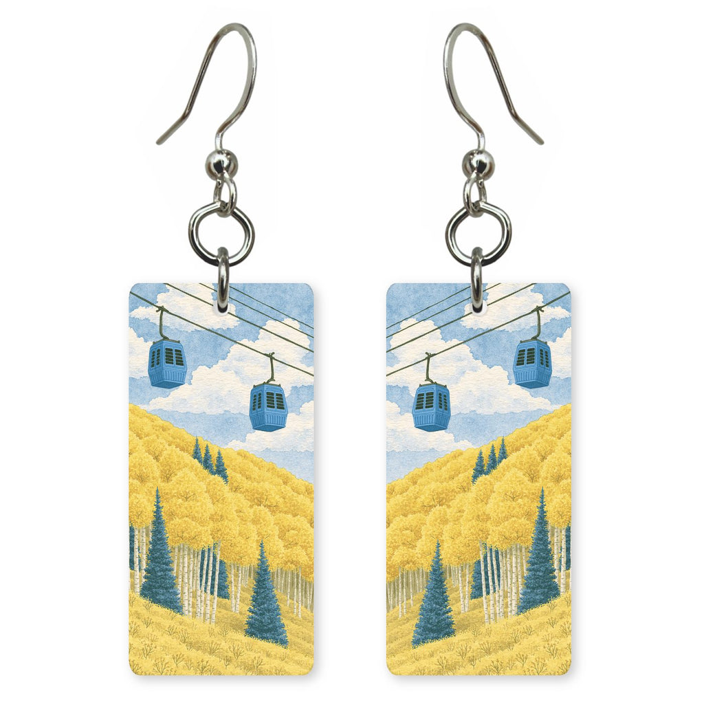 Telluride Gondola Rising Golden — She's Choosing earrings, shown as a pair