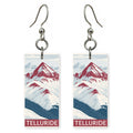 Telluride Text Telluride Burgundy — She's Choosing earrings, shown as a pair