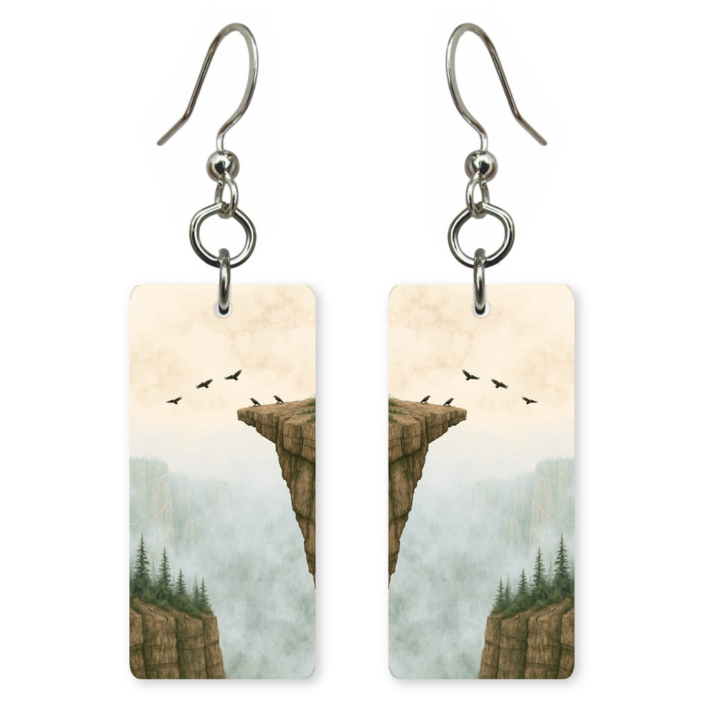 Black Canyon Rim Morning — She's Choosing earrings, shown as a pair