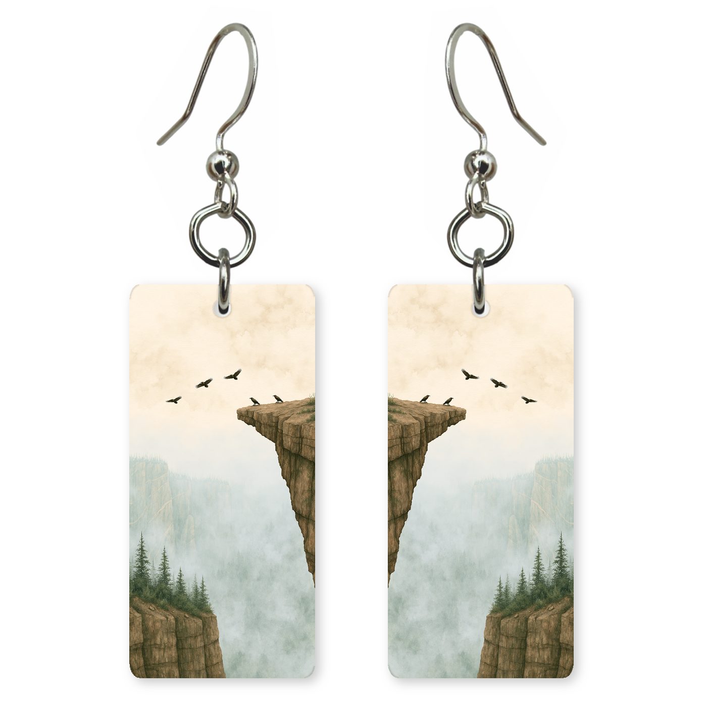 Black Canyon Rim Morning — She's Choosing earrings, shown as a pair