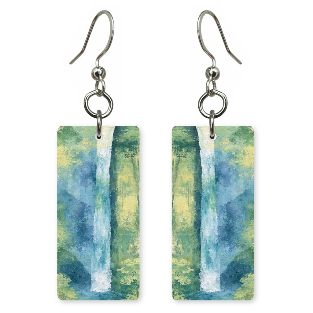 Bridal Veil Falls Plunging — She's Choosing earrings, shown as a pair