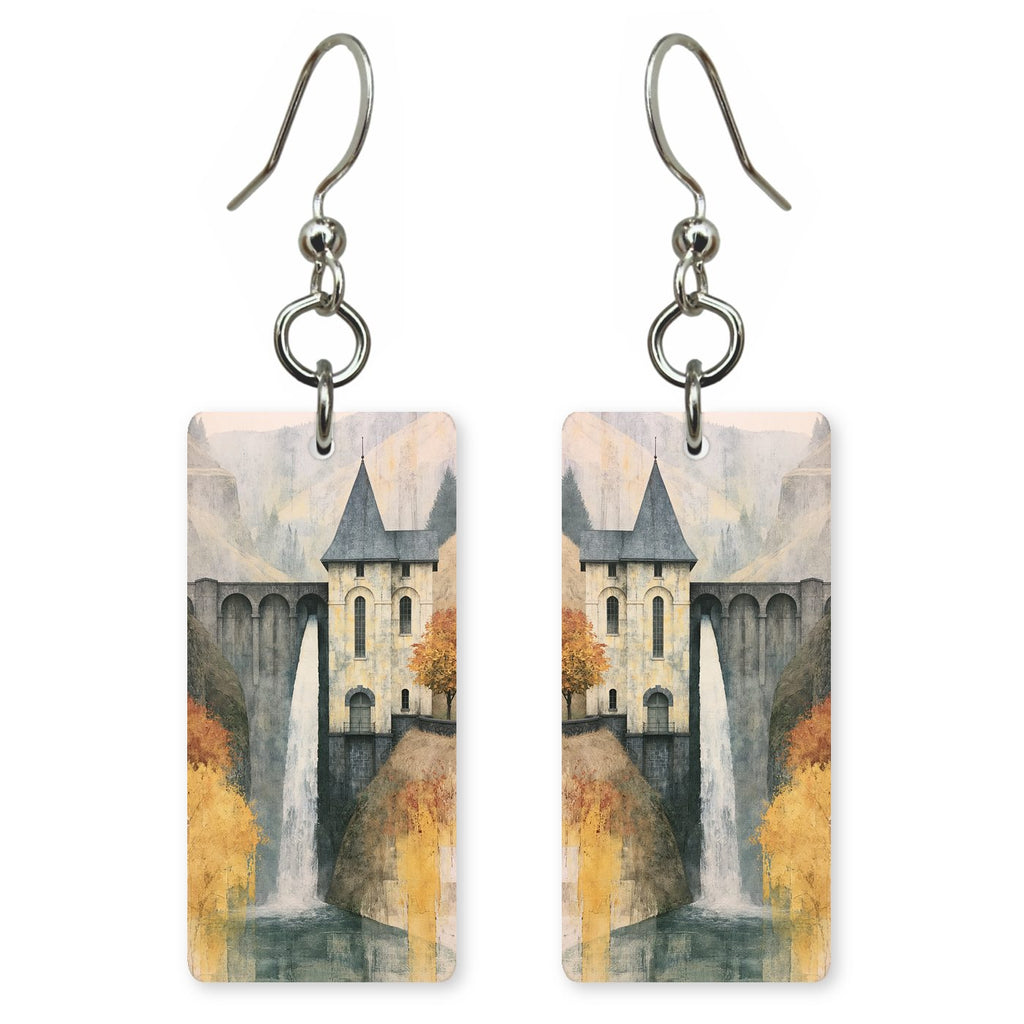 Bridal Veil Falls Plunging — She's Choosing earrings, shown as a pair