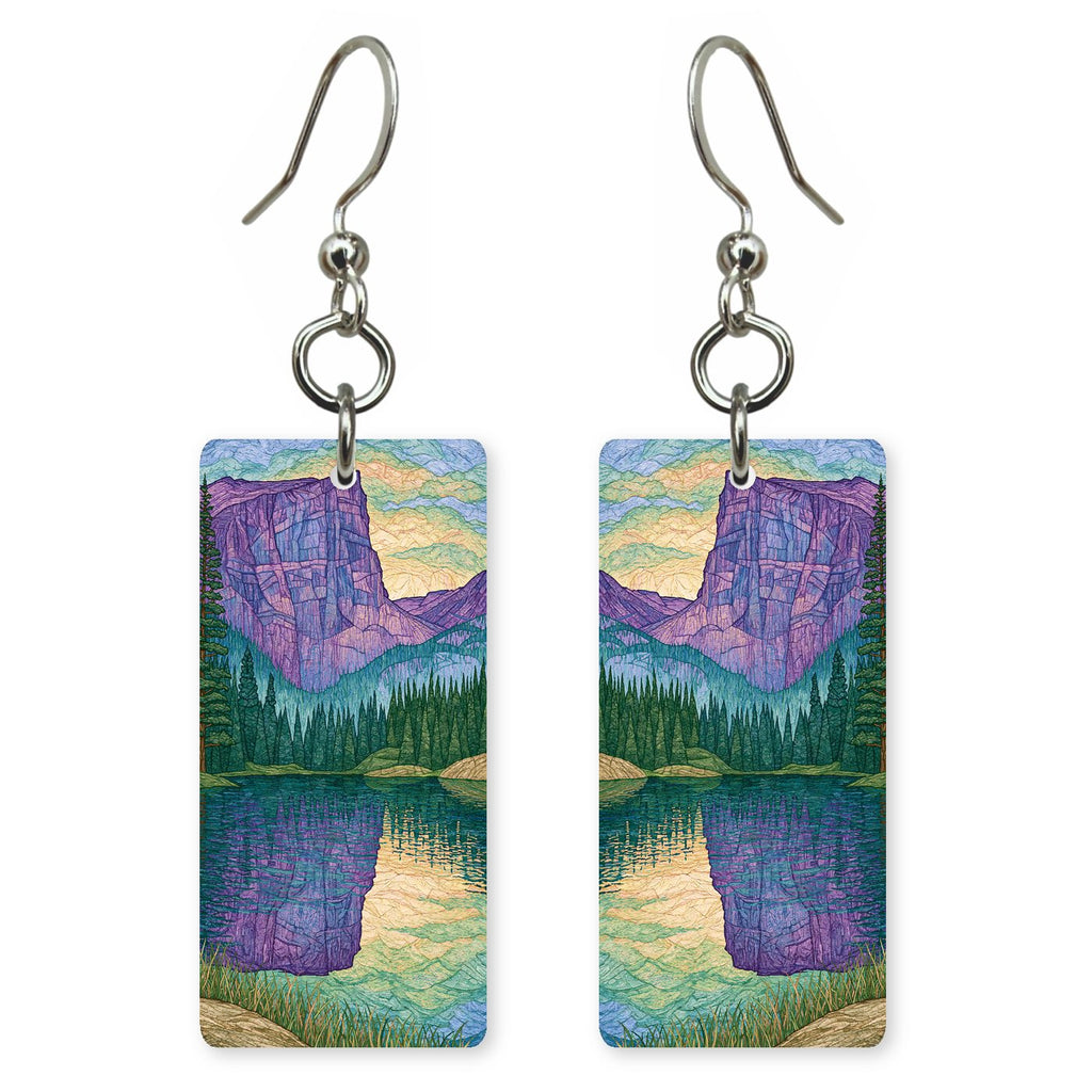 Dream Lake Mirror Reflection — She's Choosing earrings, shown as a pair