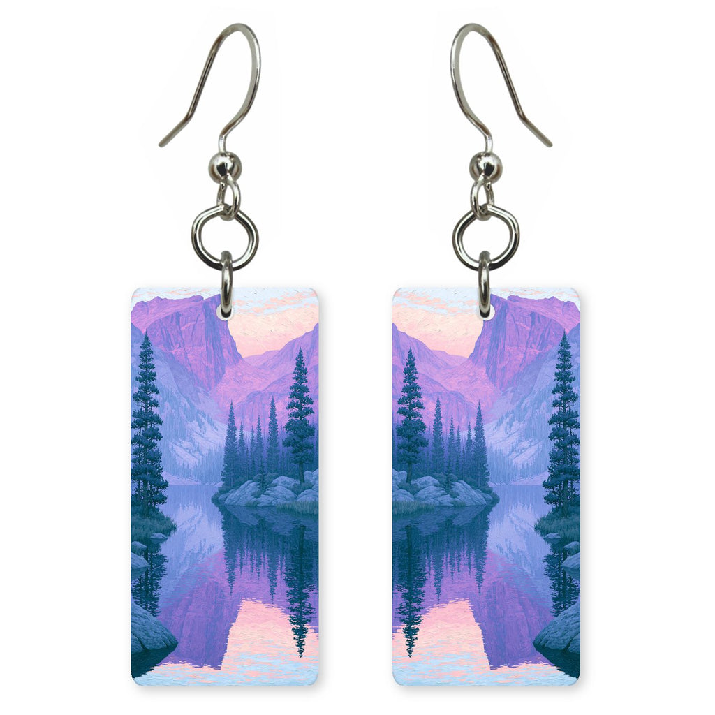 Dream Lake Mirror Reflection — She's Choosing earrings, shown as a pair