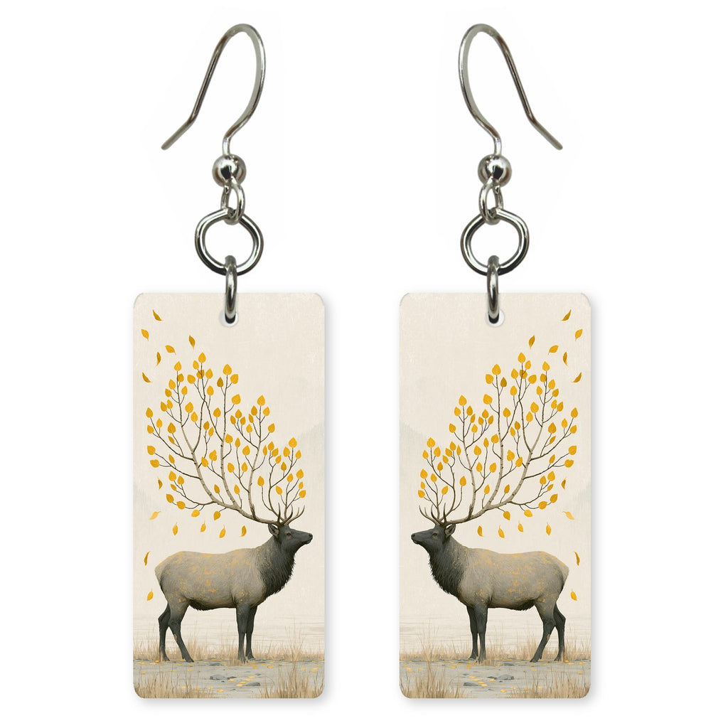 Elk Antlers Growing Aspen — She's Choosing earrings, shown as a pair