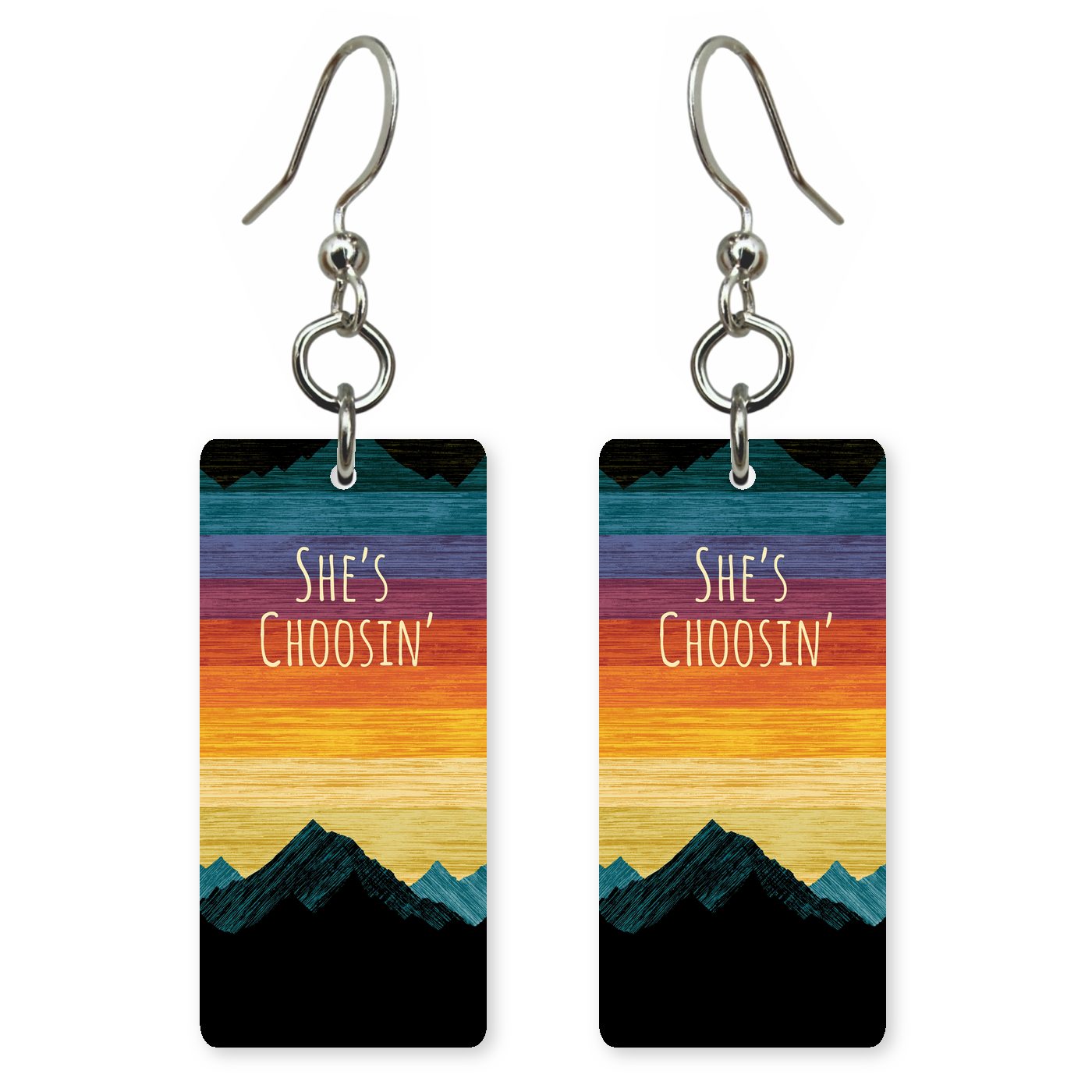 Sunset Peaks — She's Choosing earrings, shown as a pair