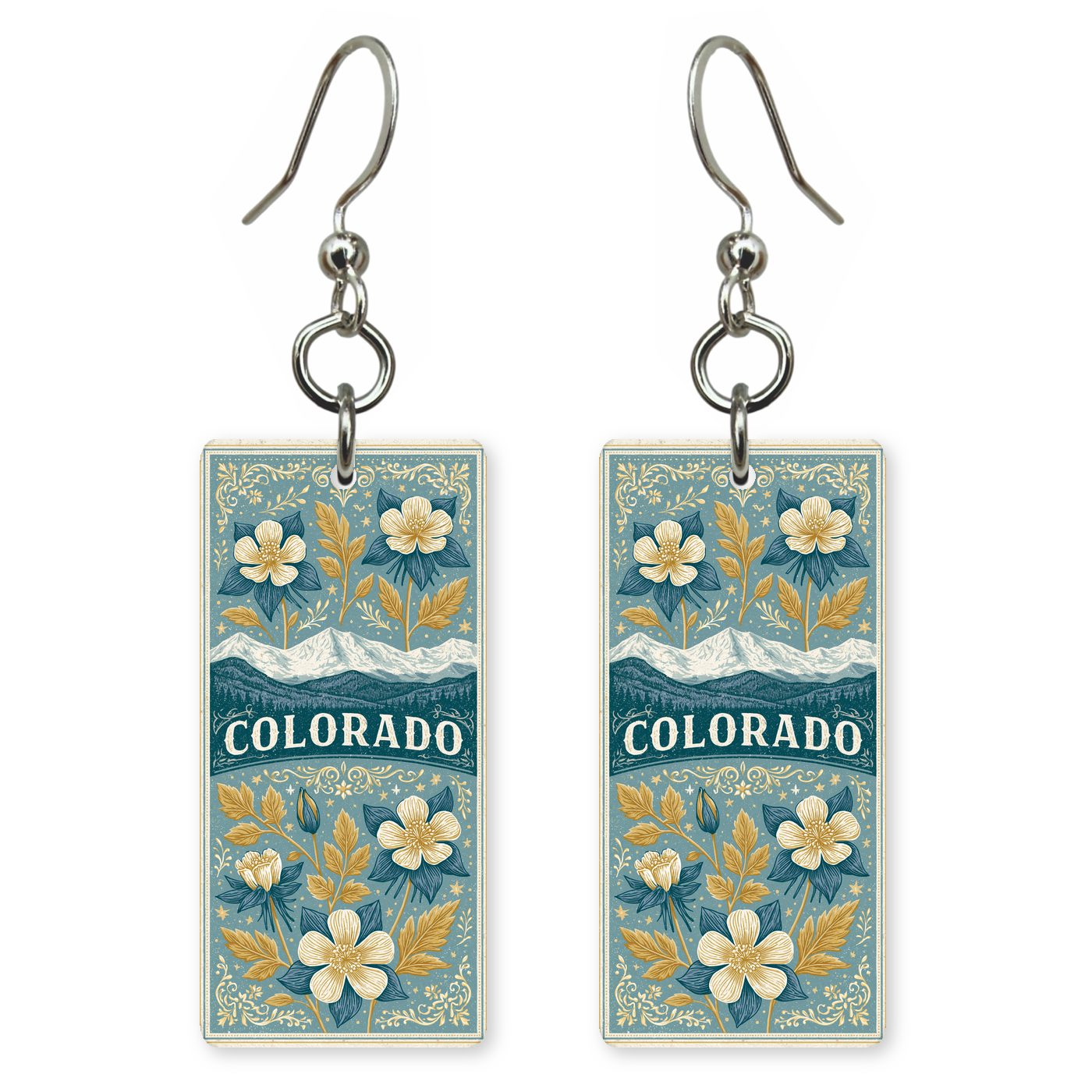 Colorado Floral Poster — She's Choosing earrings, shown as a pair