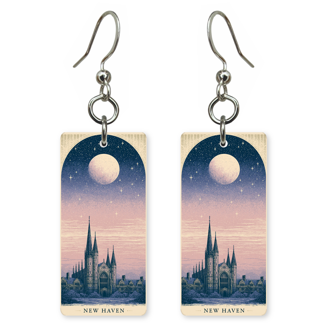 She's Choosing Connecticut Earrings | New Haven Moonrise