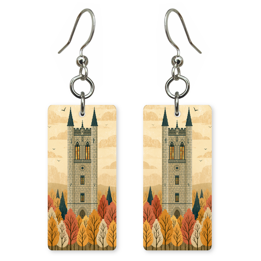 She's Choosing Connecticut Earrings | Autumn Library Tower