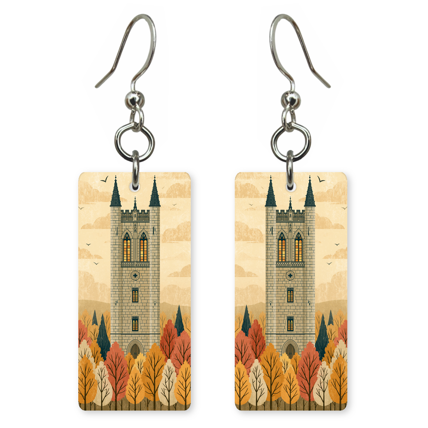 She's Choosing Connecticut Earrings | Autumn Library Tower