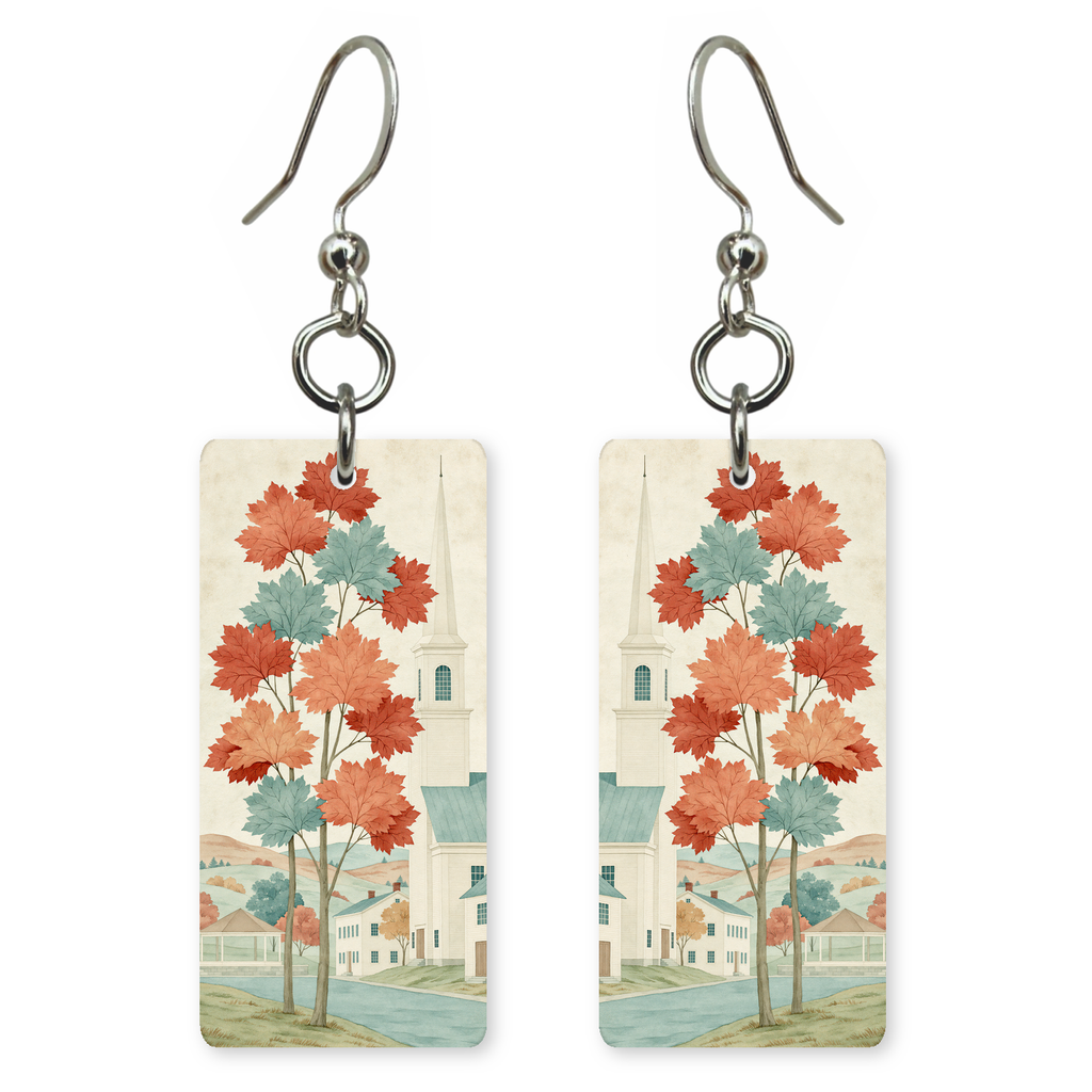 She's Choosing Connecticut Earrings | White Steeple Common
