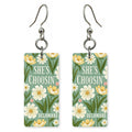 Daisy Frame — She's Choosing earrings, shown as a pair