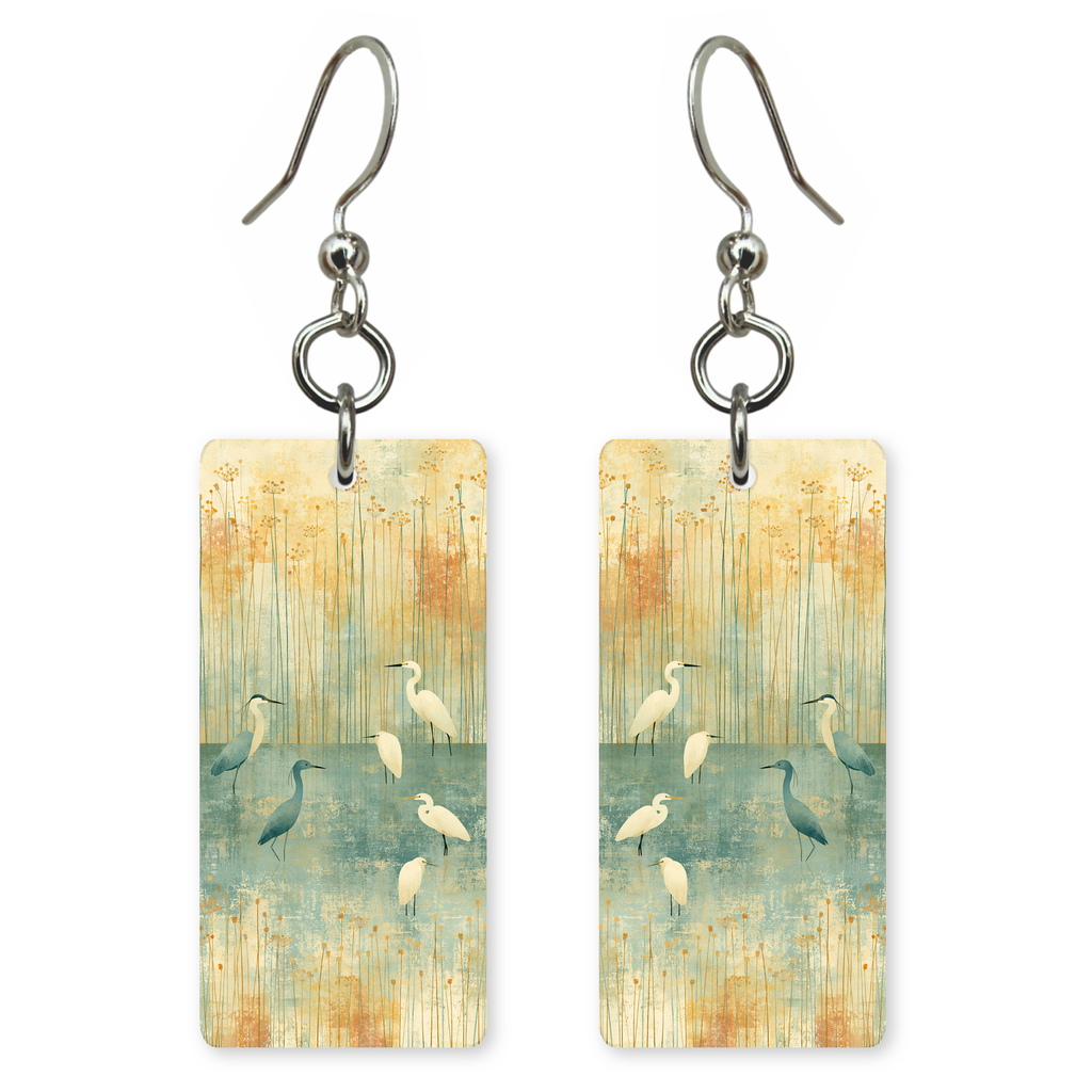 She's Choosing Delaware Earrings | Herons Egrets Marsh