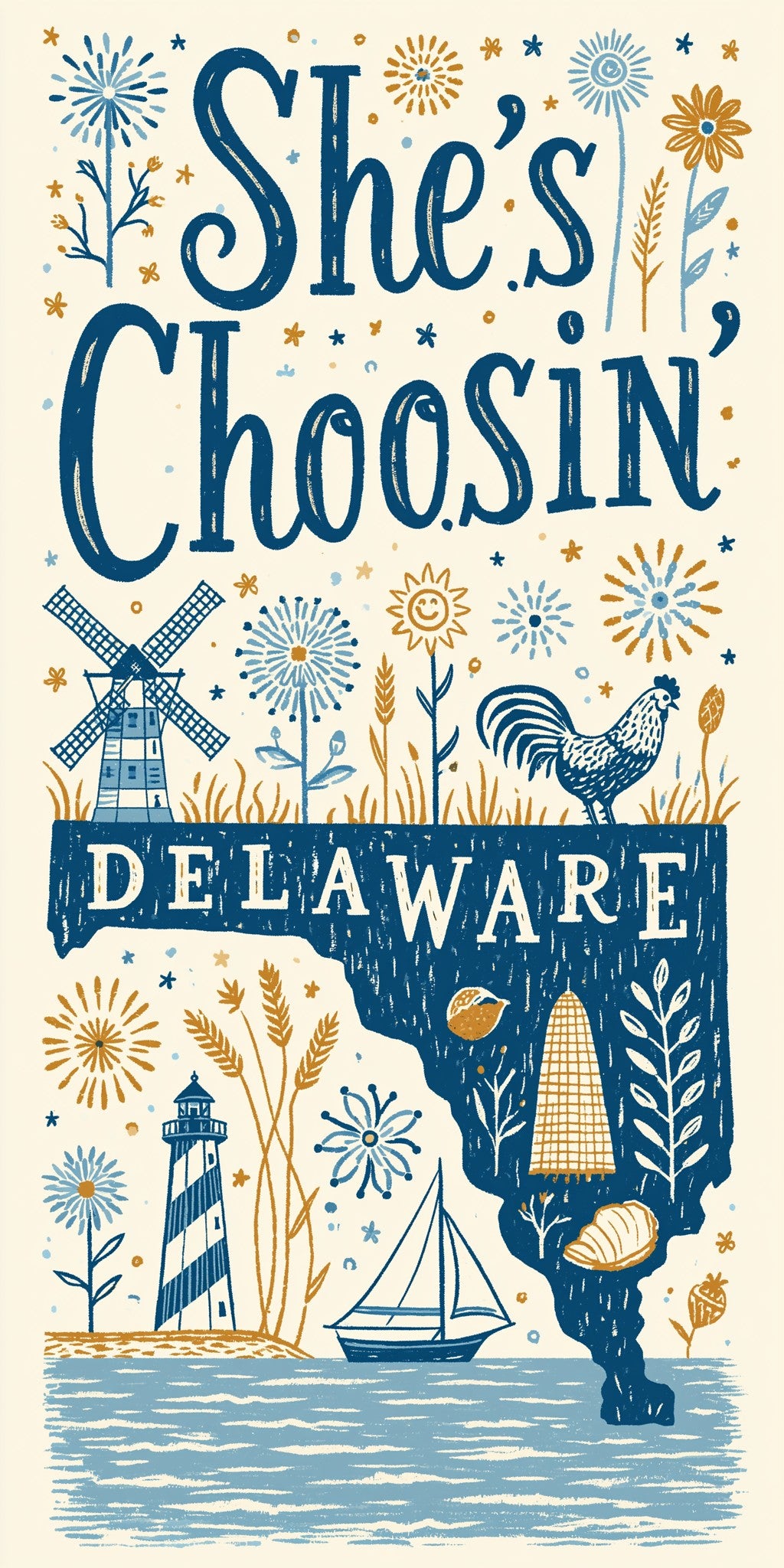 Delaware Icons Poster — full design art