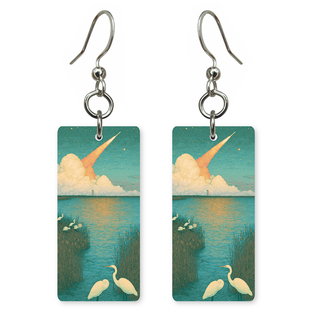 She's Choosing Florida Earrings | Cape Launch Egrets