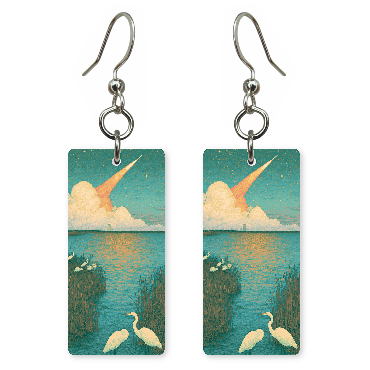 She's Choosing Florida Earrings | Cape Launch Egrets