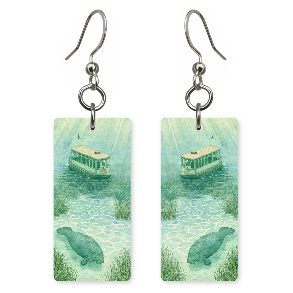 She's Choosing Florida Earrings | Silver Springs Manatee