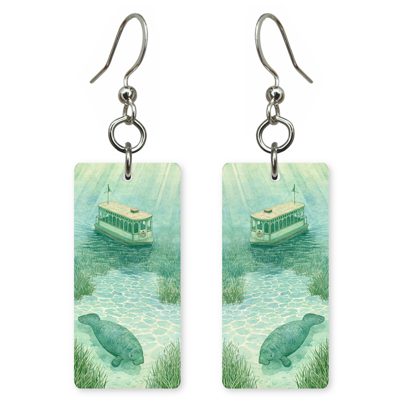 She's Choosing Florida Earrings | Silver Springs Manatee