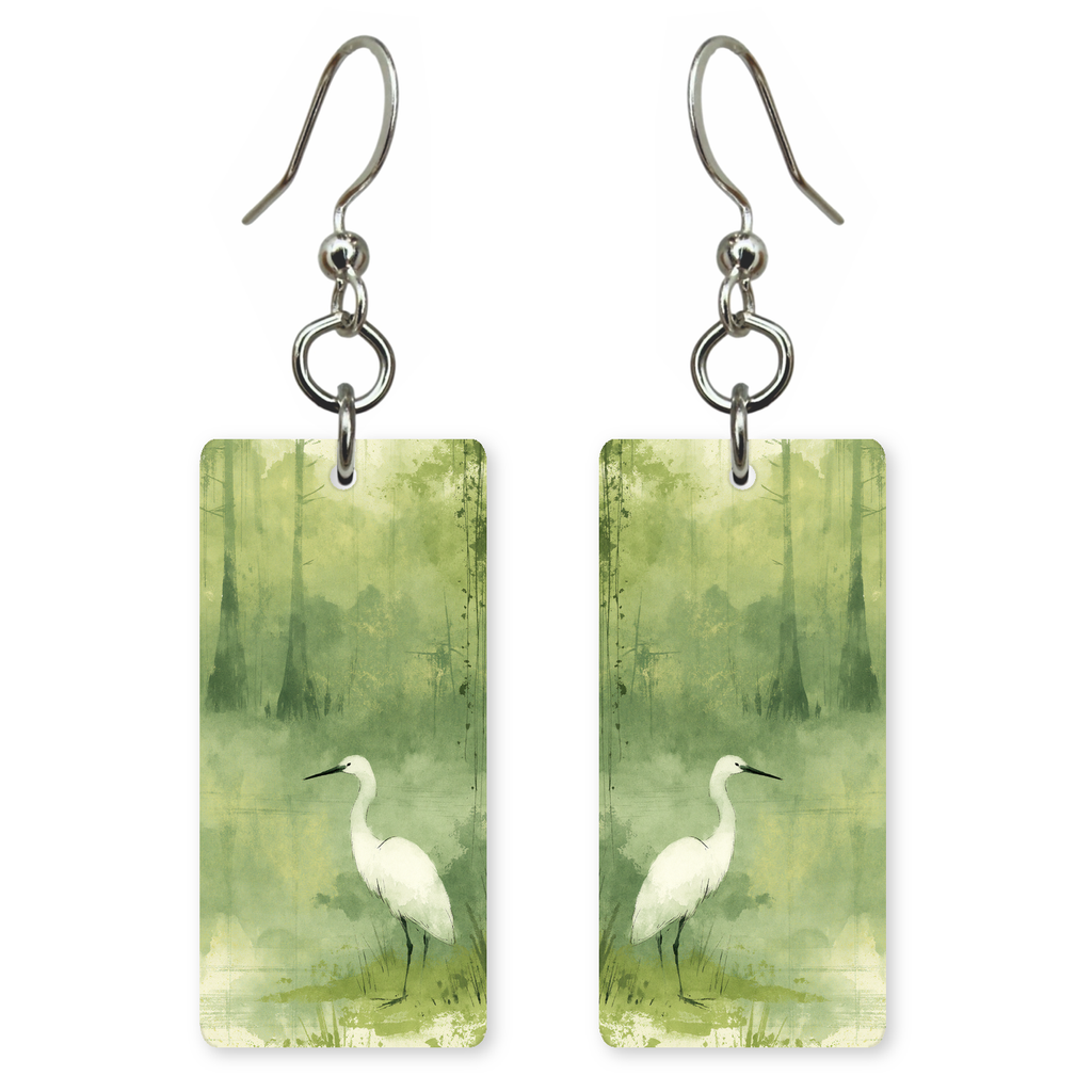 She's Choosing Florida Earrings | Misty Cypress Egret