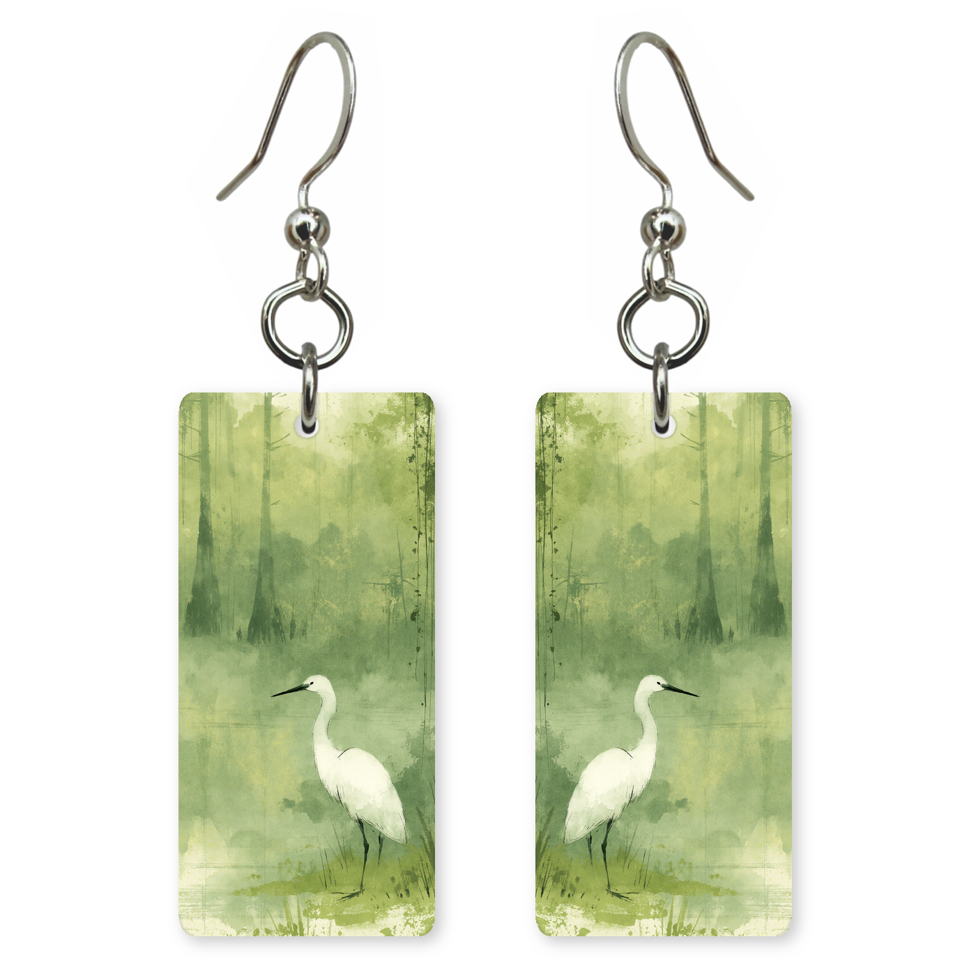 She's Choosing Florida Earrings | Misty Cypress Egret