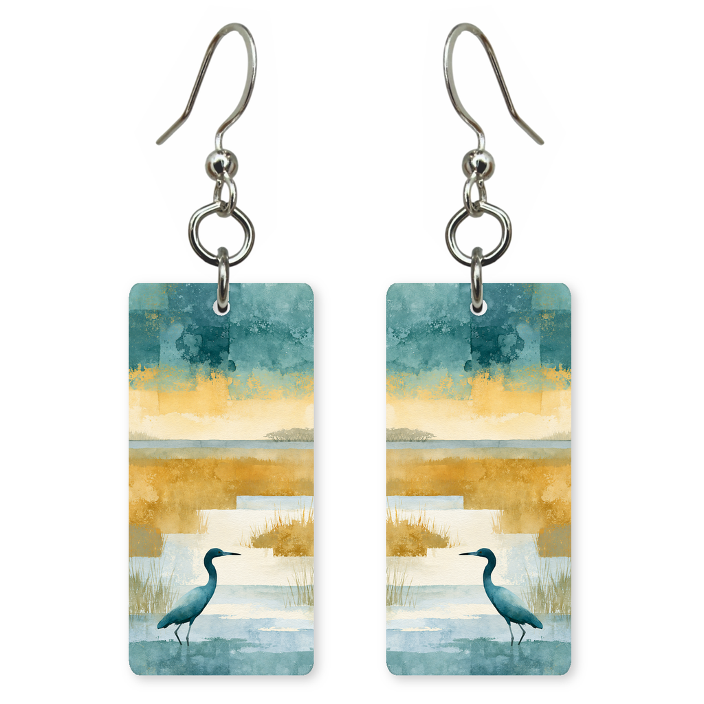 She's Choosing Florida Earrings | Sawgrass Blue Heron