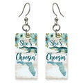 Gator Wood Silhouette — She's Choosing earrings, shown as a pair
