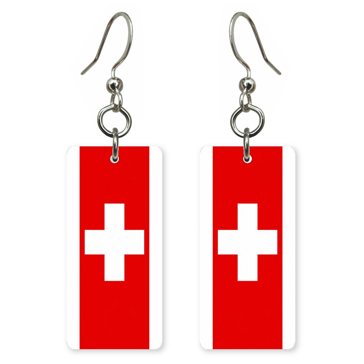 She's Choosing Country Earrings | Switzerland Flag | SCC4