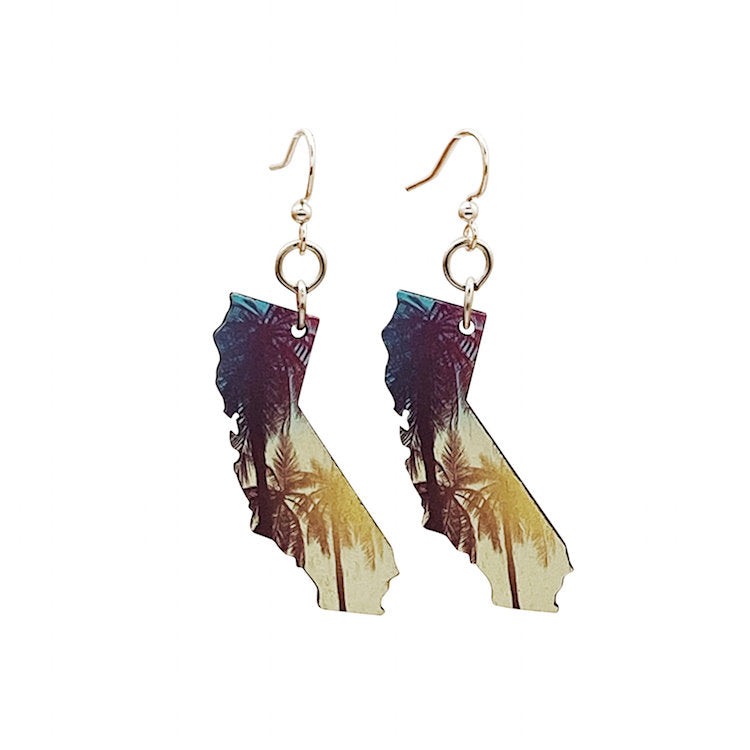 California Palm Tree State Earrings - T006