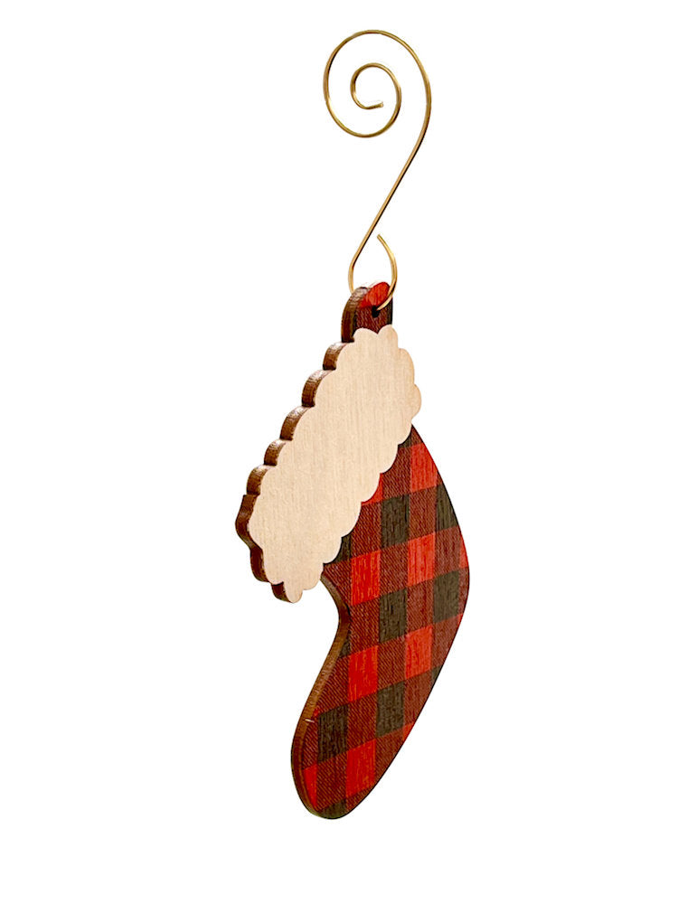 Plaid Stocking Ornament #T029