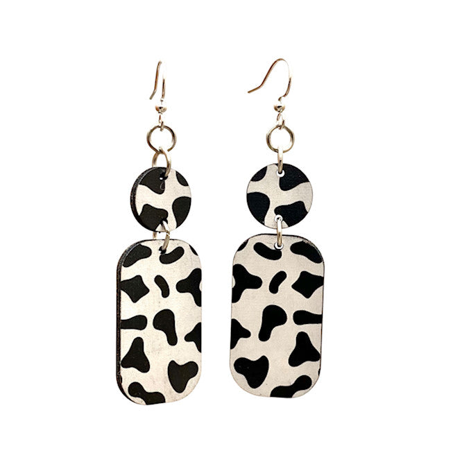 Cow Print Earrings #1539